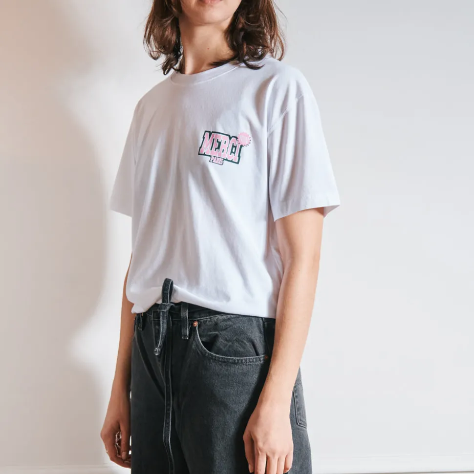 Merci - T-Shirt Non Merci College - Blanc