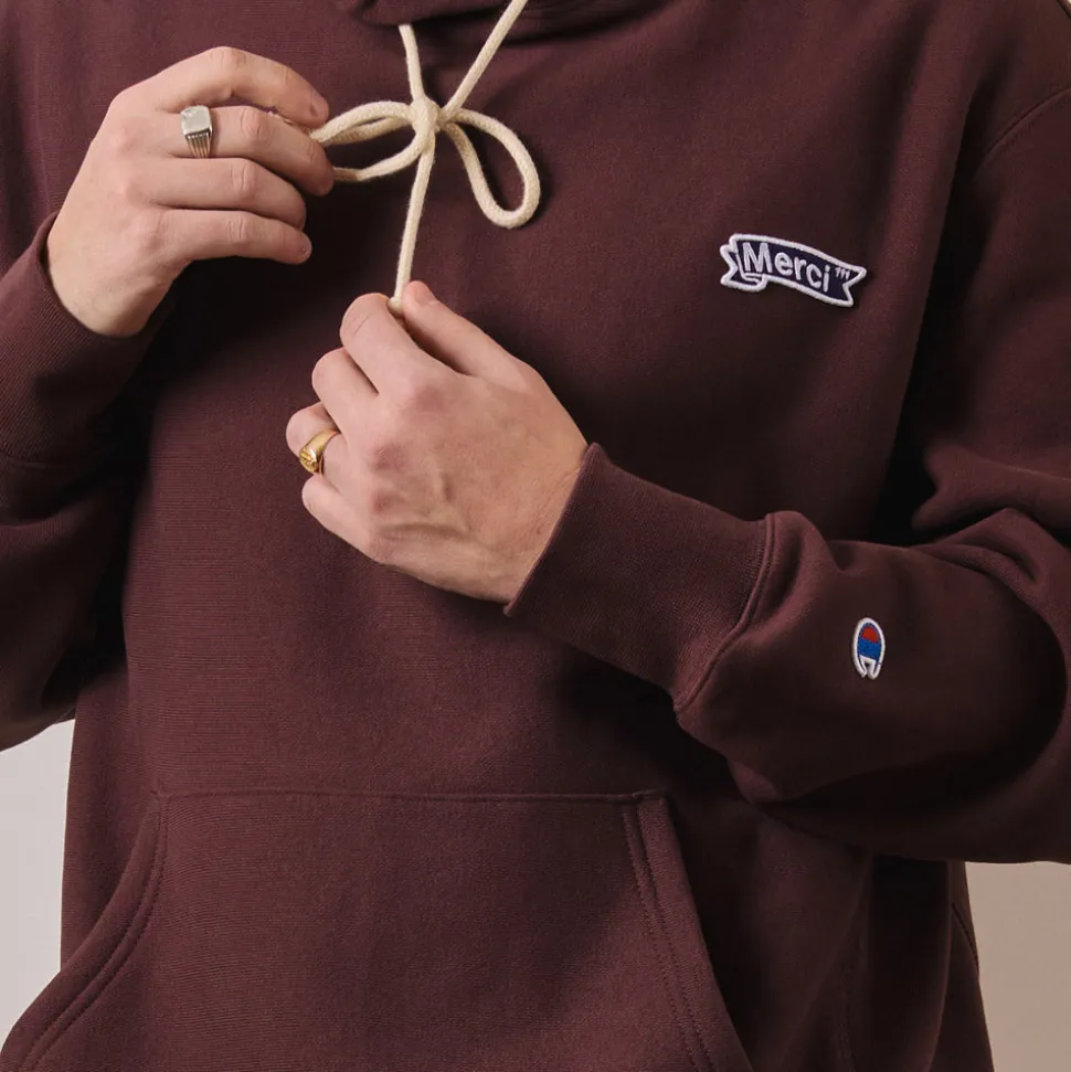 Merci x Champion - Sweat à Capuche - Marron