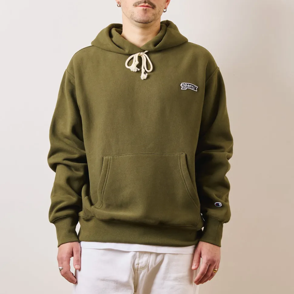 Merci x Champion - Sweat à Capuche - Olive