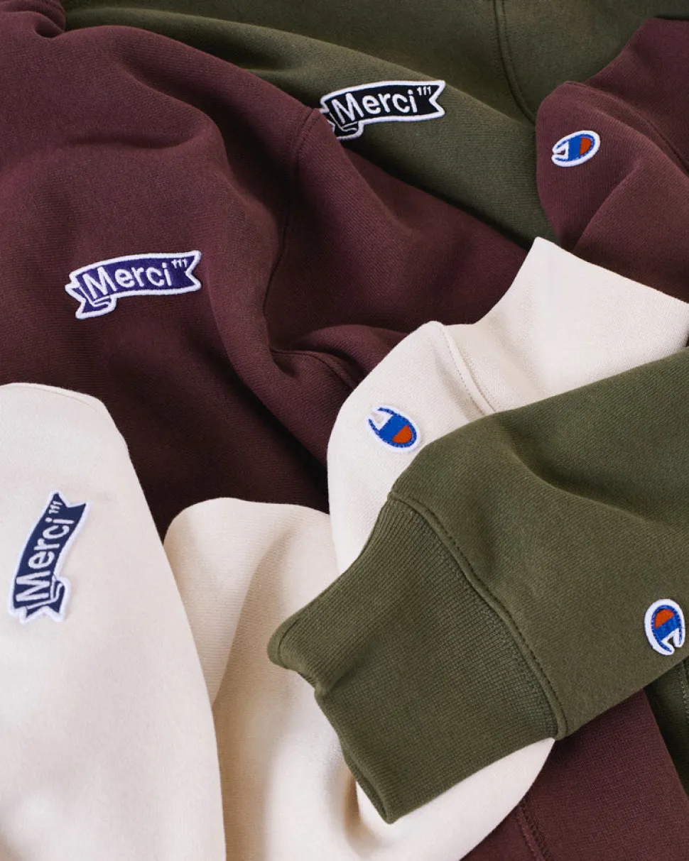 Merci x Champion - Sweat à Capuche - Olive