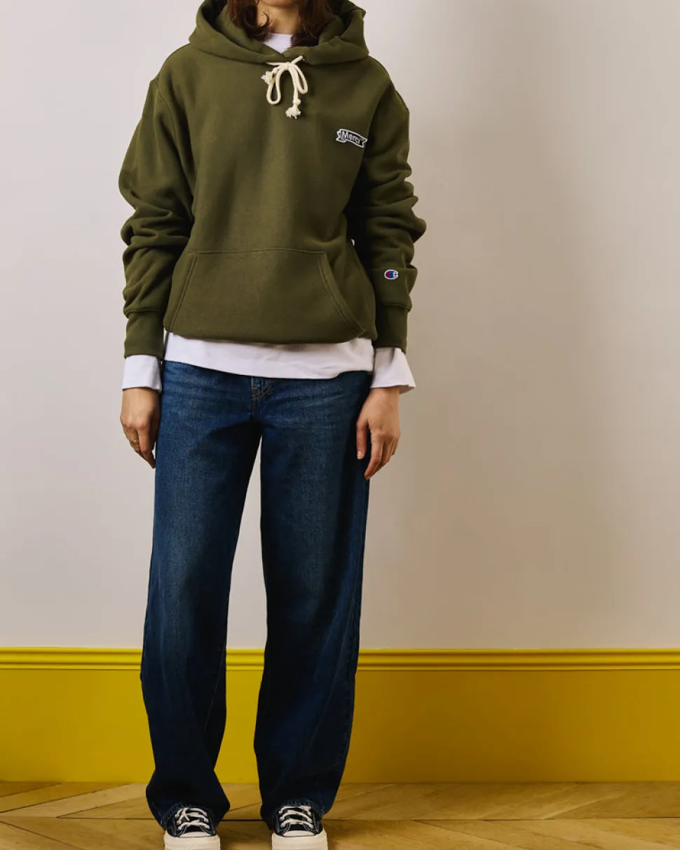 Merci x Champion - Sweat à Capuche - Olive
