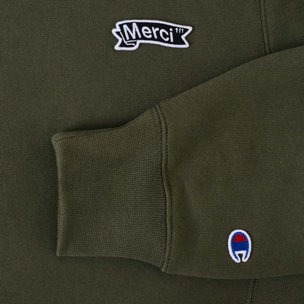 Merci x Champion - Sweat à Capuche - Olive