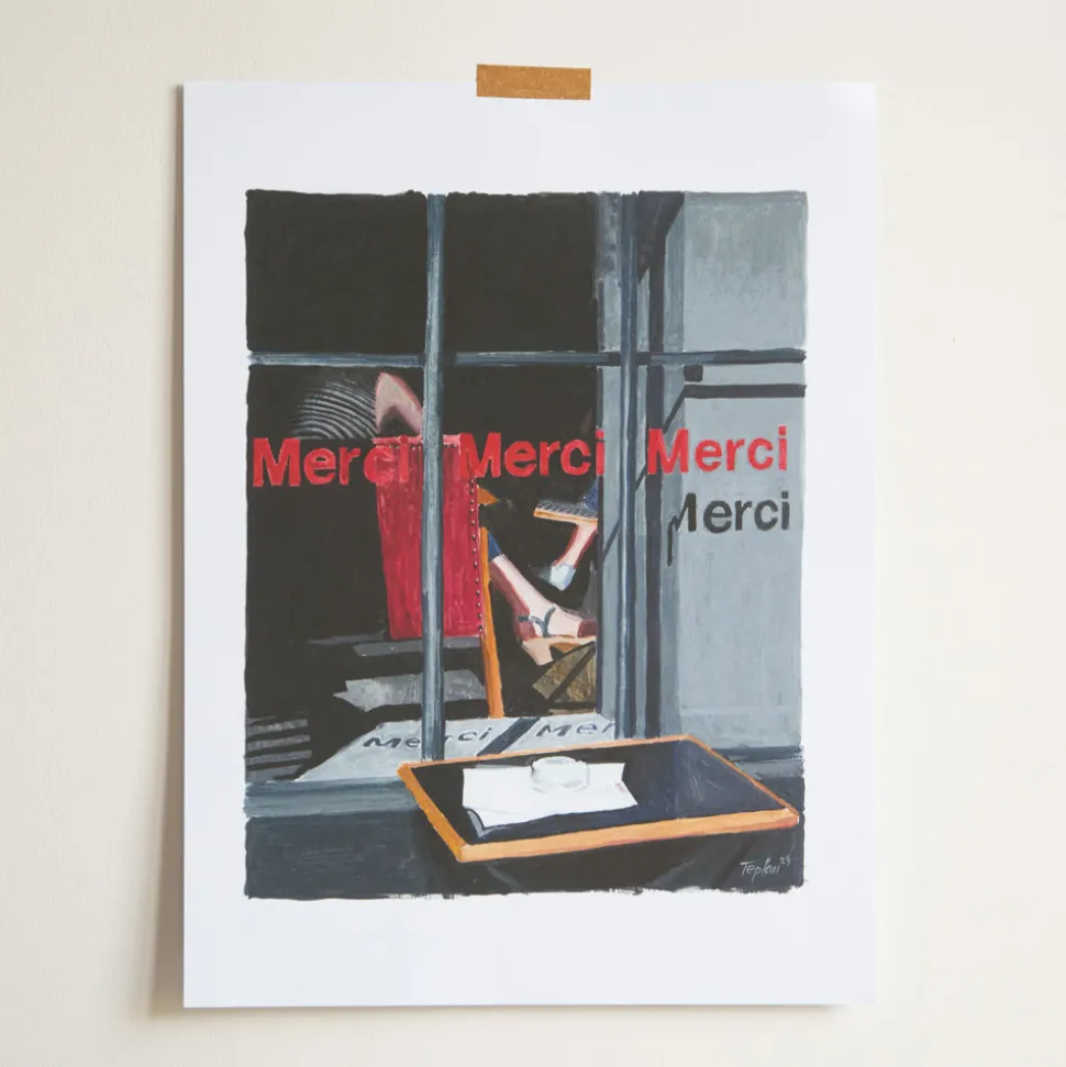 Merci x Ján Teplan - Affiche Trough The Window