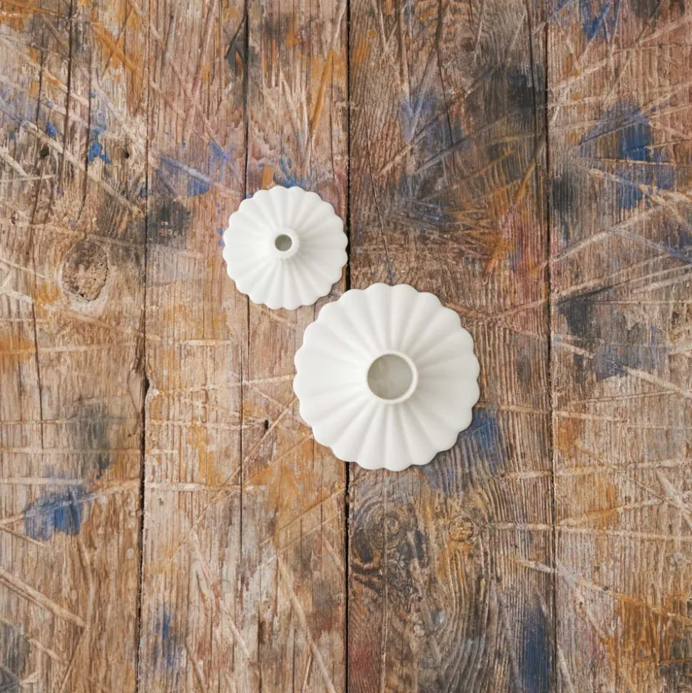 Mini bougeoir Coquille - Blanc