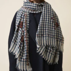 Moismont - Echarpe n°693 - Flowers Navy Blue