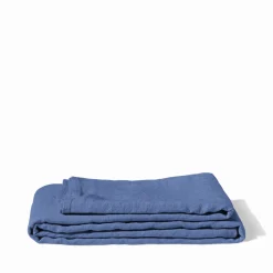 Nappe en lin lavé - Bleu Paros