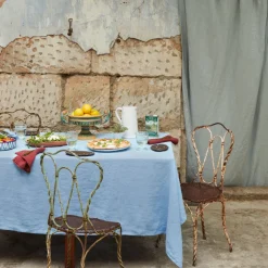 Nappe en lin lavé - Bleu Tyrrhénien
