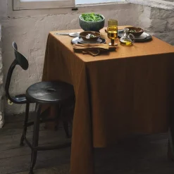 Nappe en lin lavé - Brique de Sienne