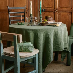 Nappe en lin lavé - Vert d'Anduze
