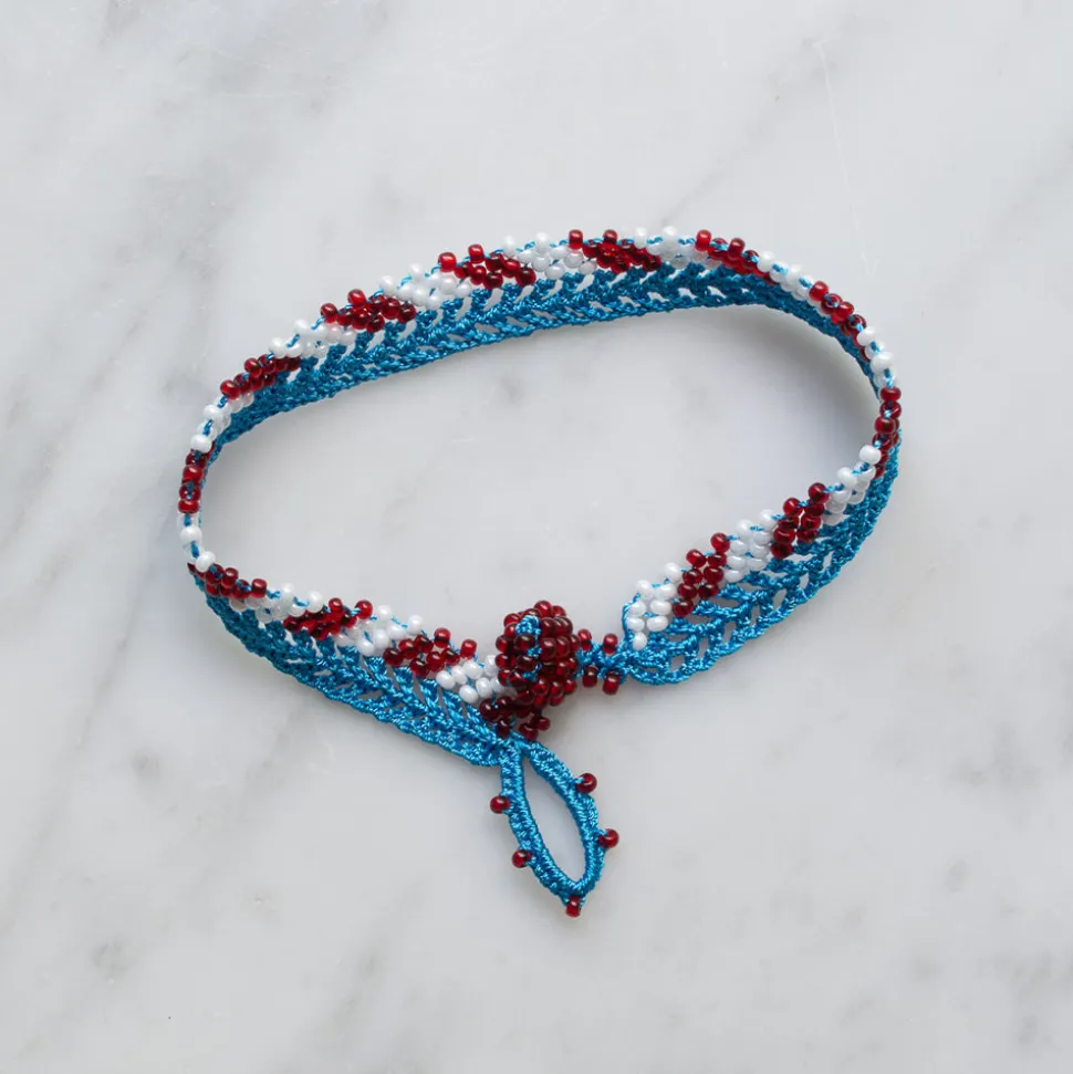 Ottomania - Bracelet crochet Stripes - Bleu
