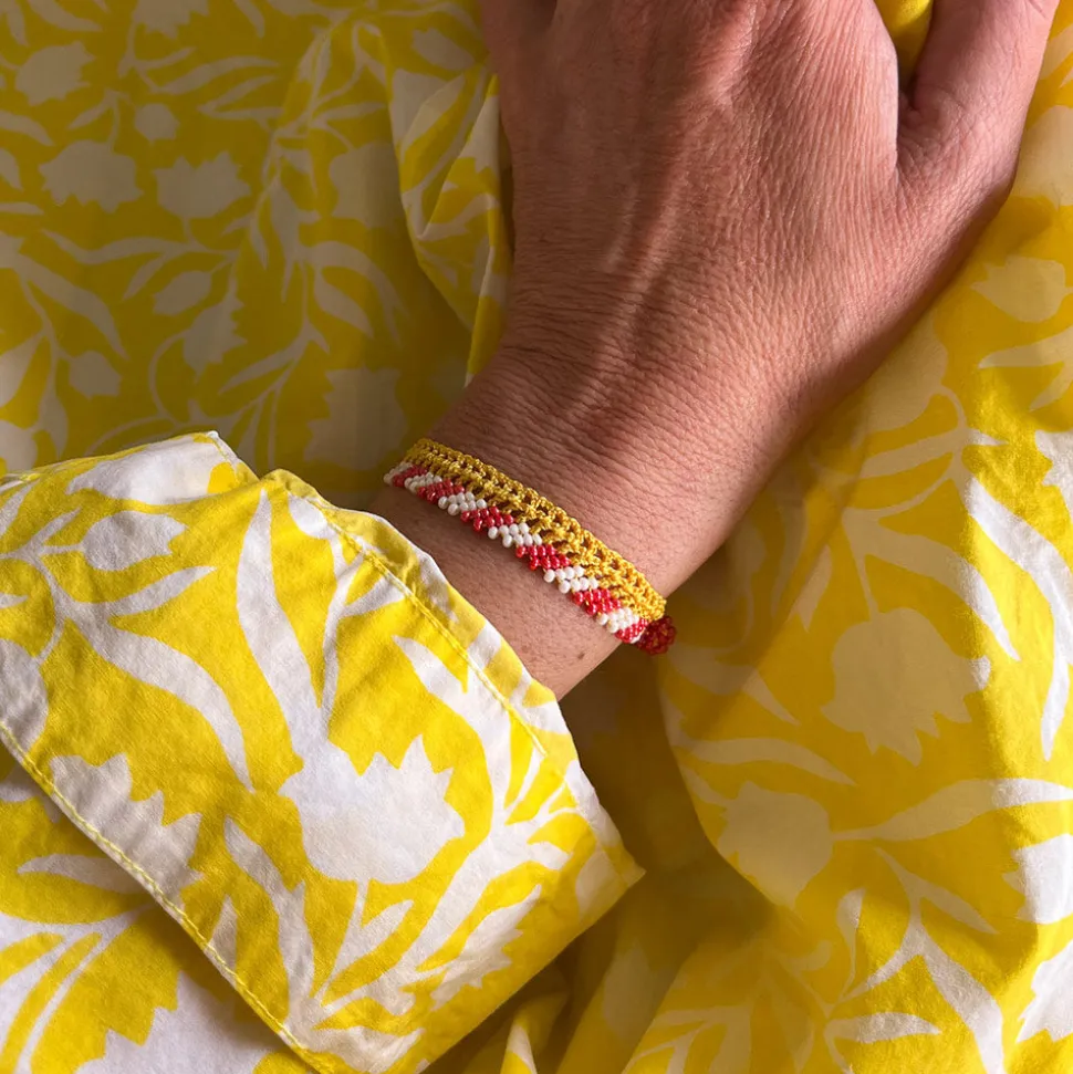 Ottomania - Bracelet crochet Stripes - Jaune