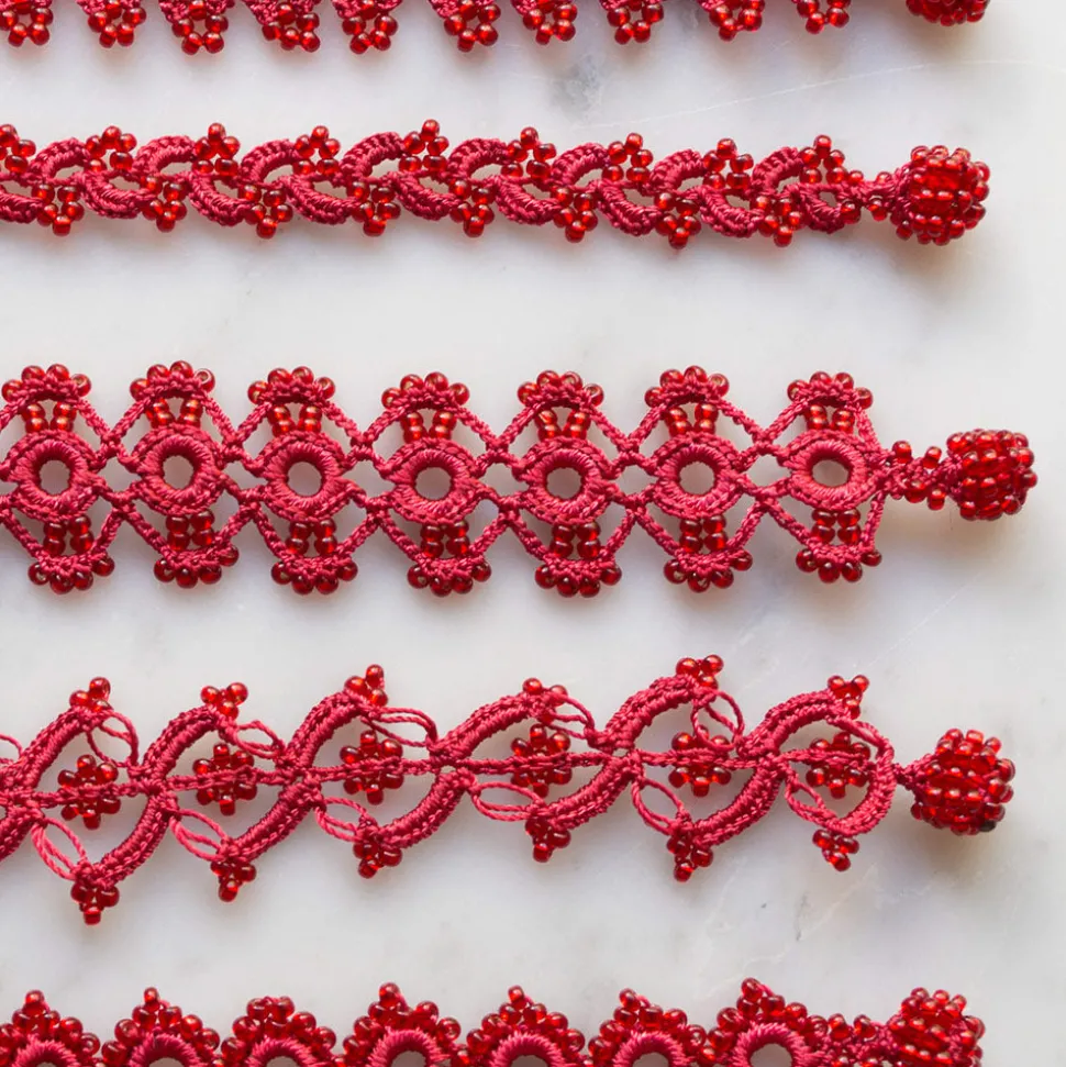Ottomania - Bracelet crochet Daisy - Rouge