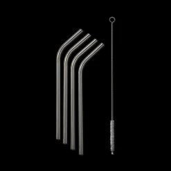 Paille courbée en acier inoxydable