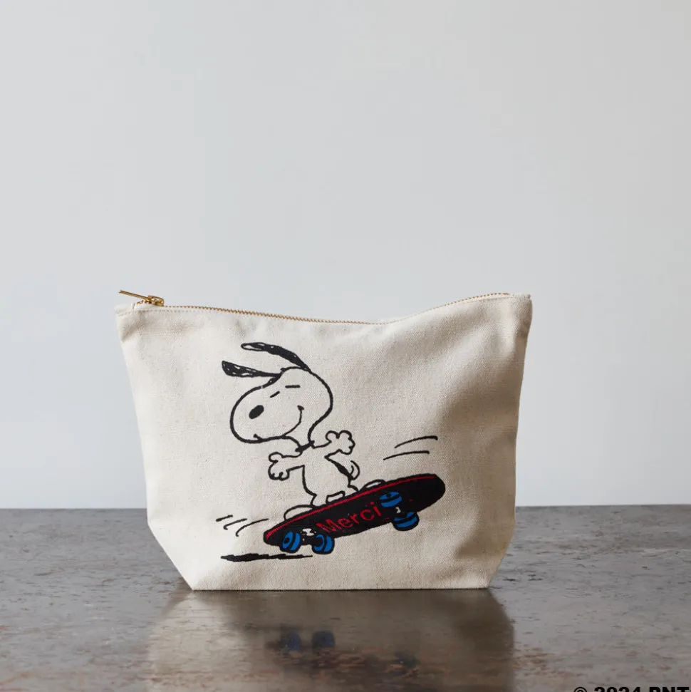 Peanuts x Merci - Pochette en coton Skate - Ecru