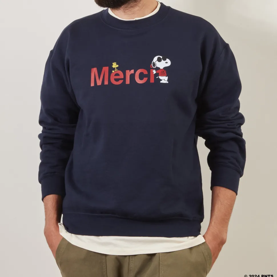 Peanuts x Merci - Sweat Merci - Marine