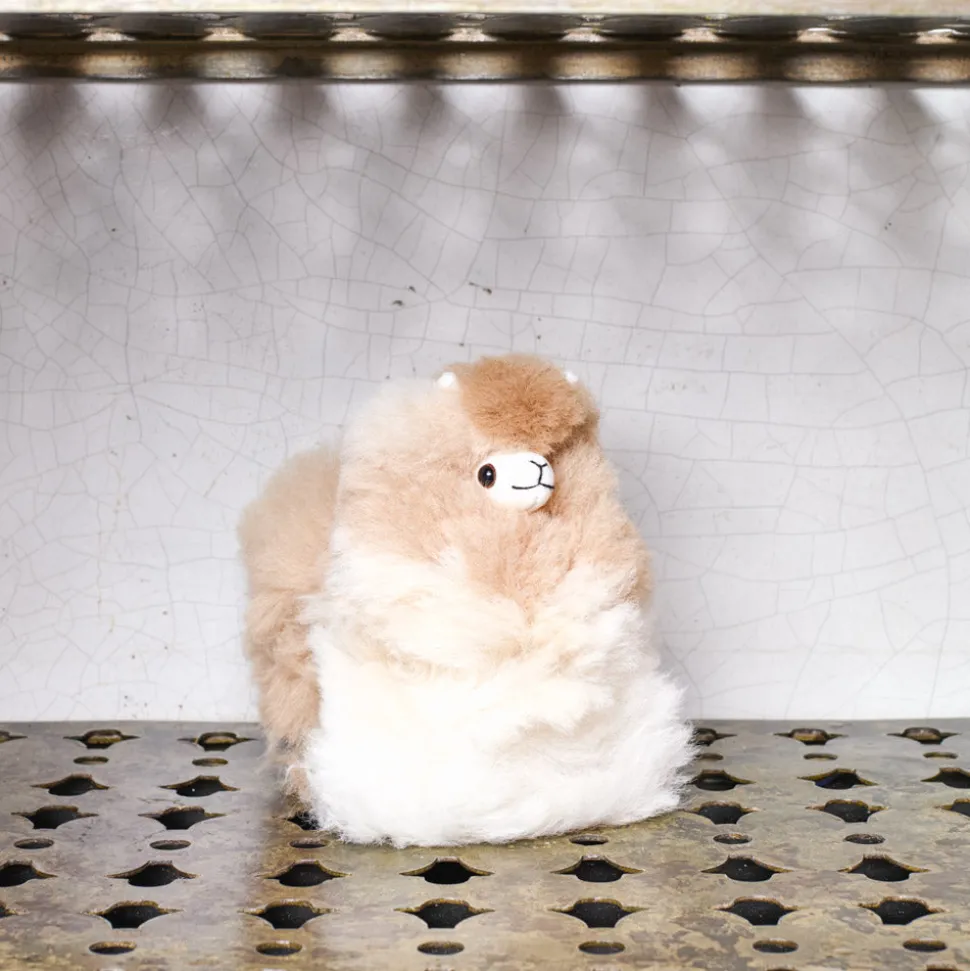 Peluche Lama en alpaga - Noisette