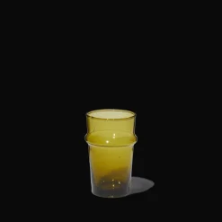 Petit verre marocain en verre soufflé - Vert foncé