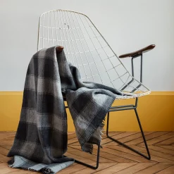 Plaid à carreaux - Gris - Moismont