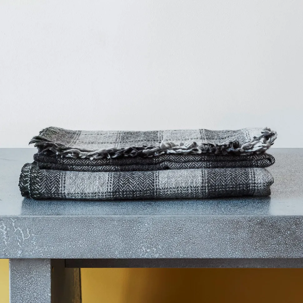 Plaid à carreaux - Gris - Moismont