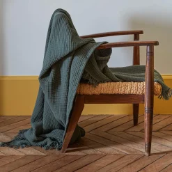 Plaid en gaze de coton - Vert Luxembourg