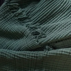 Plaid en gaze de coton - Vert Luxembourg