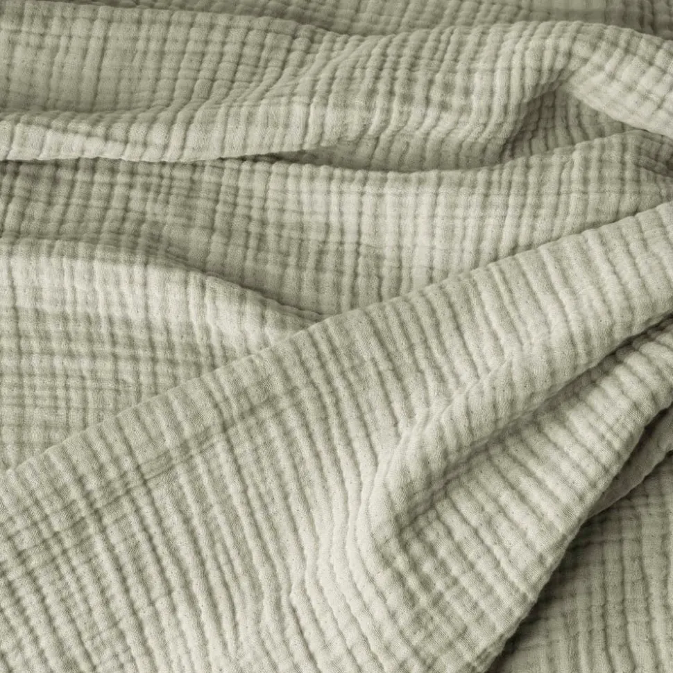 Plaid en gaze de coton - Vert 77 Rue de Varenne