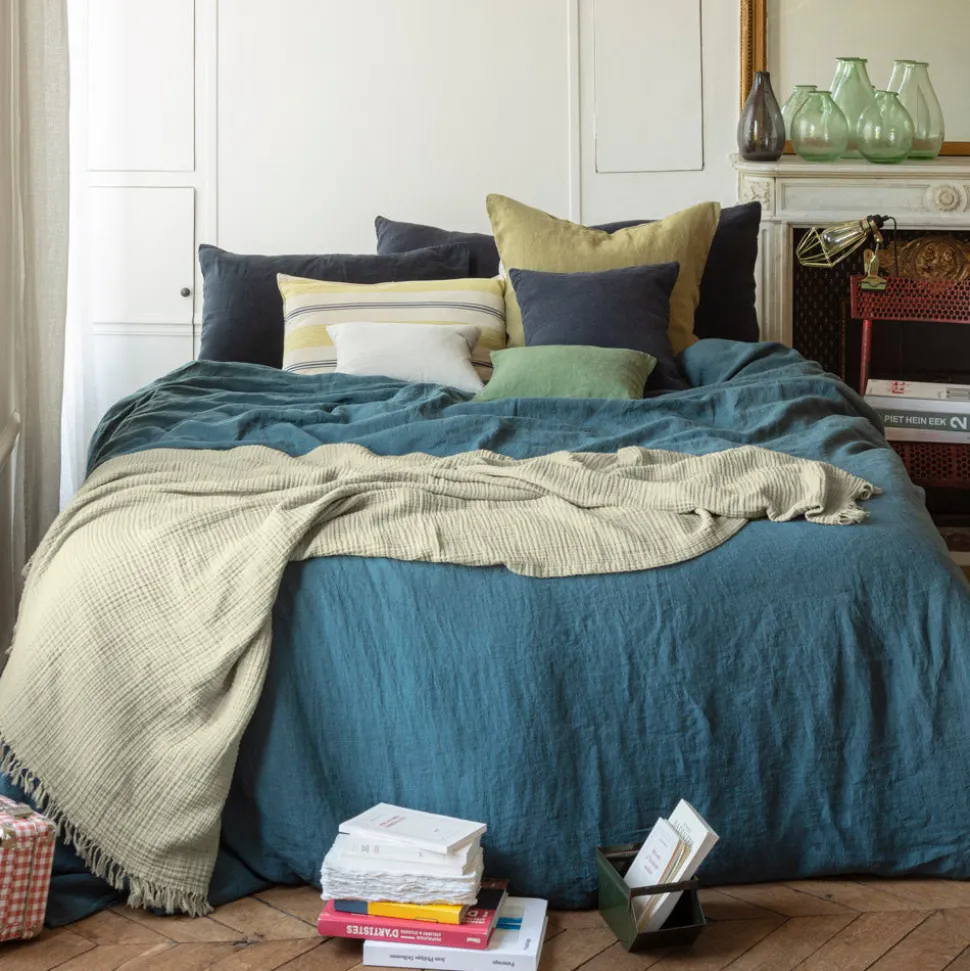 Plaid en gaze de coton - Vert 77 Rue de Varenne