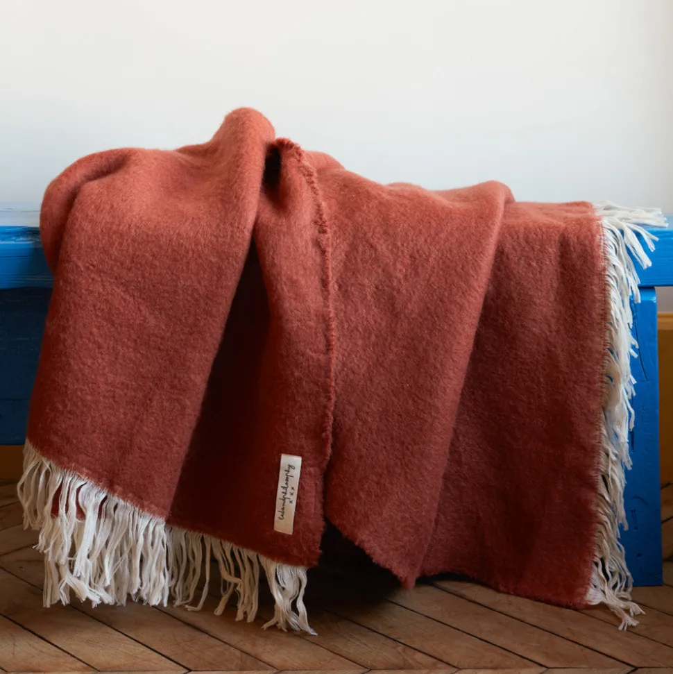 Plaid en laine Couffin - Brique