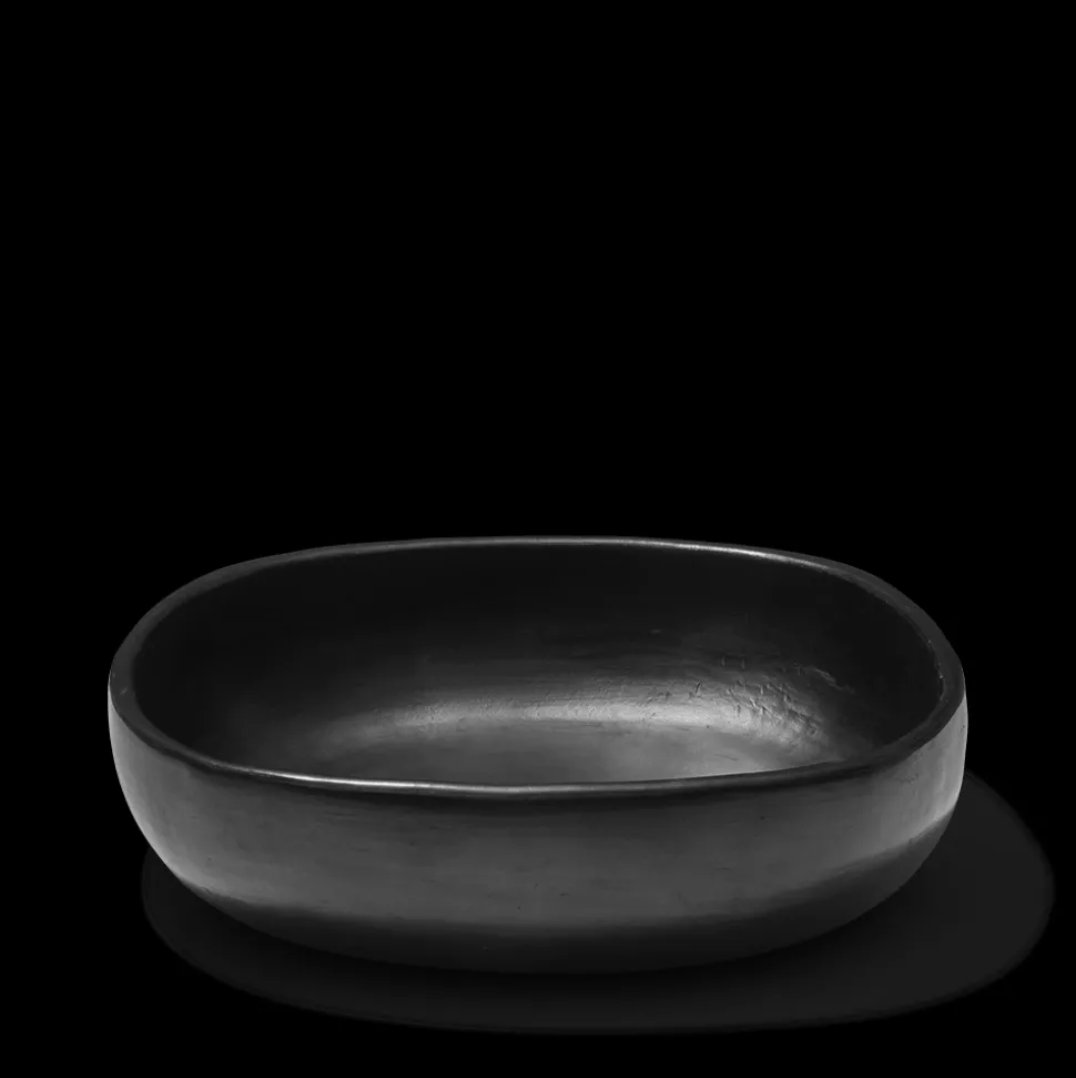 Plat carré en argile - Noir