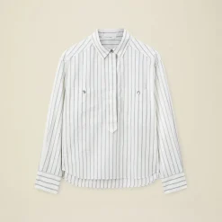 Pomandère - Chemise rayée - Blanche
