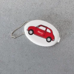 Porte clé monnaie Merci - Blanc
