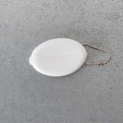 Porte clé monnaie Merci - Blanc