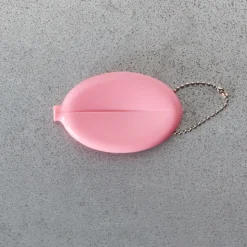 Porte clé monnaie Merci - Rose