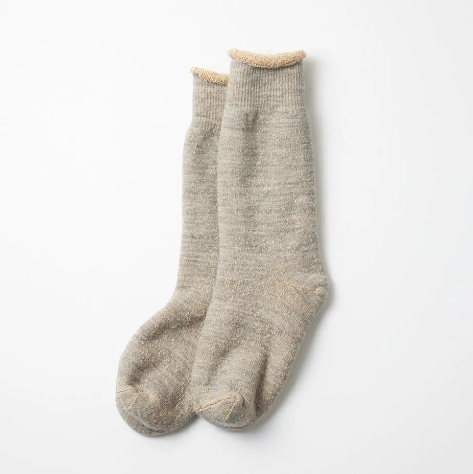 Rototo - Chaussettes double face - Gris/Marron