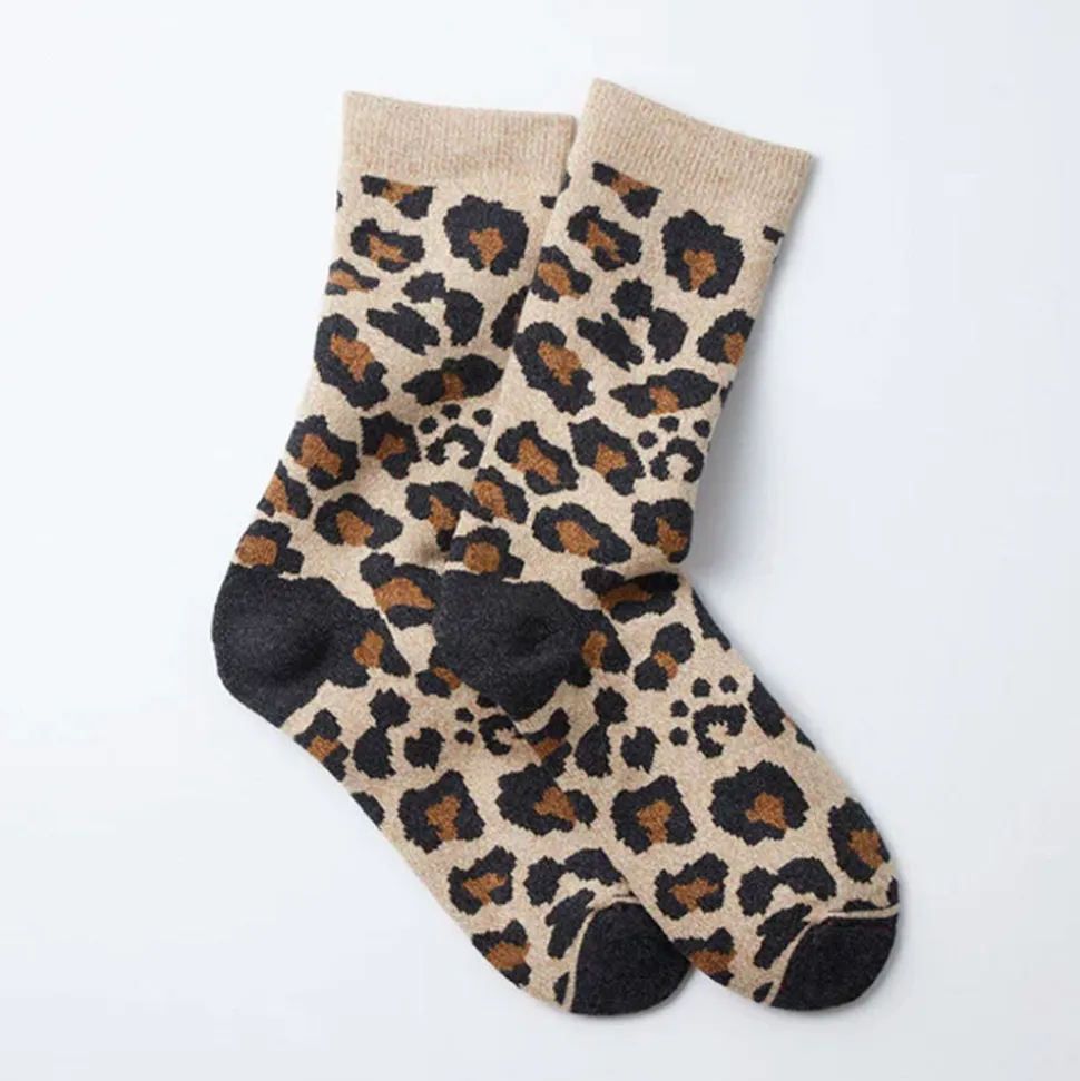 Rototo - Chaussettes Léopard - Ivoire
