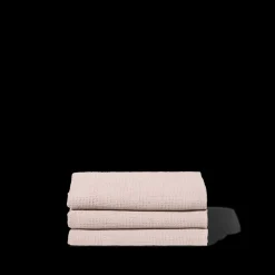 Serviette de bain en lin - Nid d'abeille - Beige Rosé