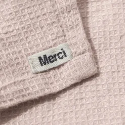 Serviette de bain en lin - Nid d'abeille - Beige Rosé