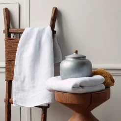 Serviette de bain en lin - Nid d'abeille - Blanc Optique