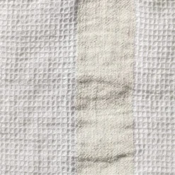 Serviette de bain en lin - Nid d'abeille - Bande Pierre