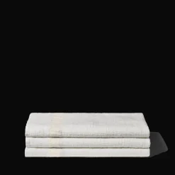 Serviette de bain en lin - Nid d'abeille - Bande Pierre