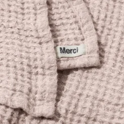 Serviette de bain en lin - Waffle - Beige Rosé