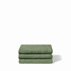 Serviette de bain en lin - Waffle - Vert d'Anduze
