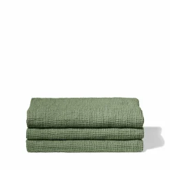 Serviette de bain en lin - Waffle - Vert d'Anduze