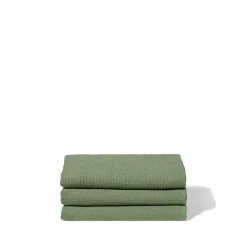 Serviette de bain en lin - Nid d'abeille - Vert d'Anduze