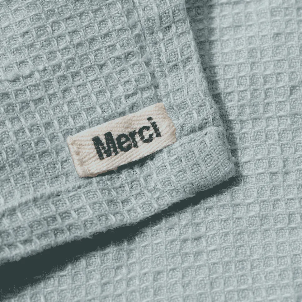 Serviette de bain en lin - Nid d'abeille - Gris Vésuve