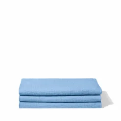 Serviette de bain en lin - Nid d'abeille - Bleu Tyrrhénien