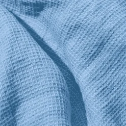 Serviette de bain en lin - Nid d'abeille - Bleu Tyrrhénien