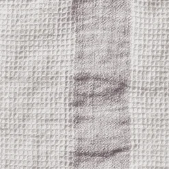 Serviette de bain en lin - Nid d'abeille - Bande Parme Fuji Iro
