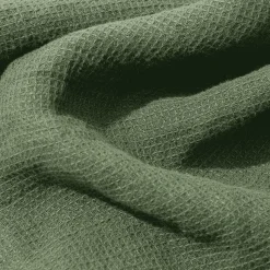 Serviette de bain invité en lin - Nid d'abeille - Vert d'Anduze
