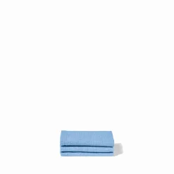 Serviette de bain invité en lin - Nid d'abeille - Bleu Tyrrhénien